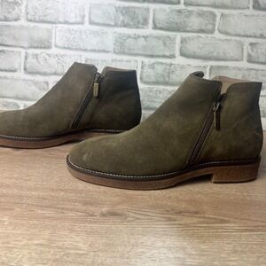 Italeau Waterproof Suede Ankle Boots Olive Green 39.5
